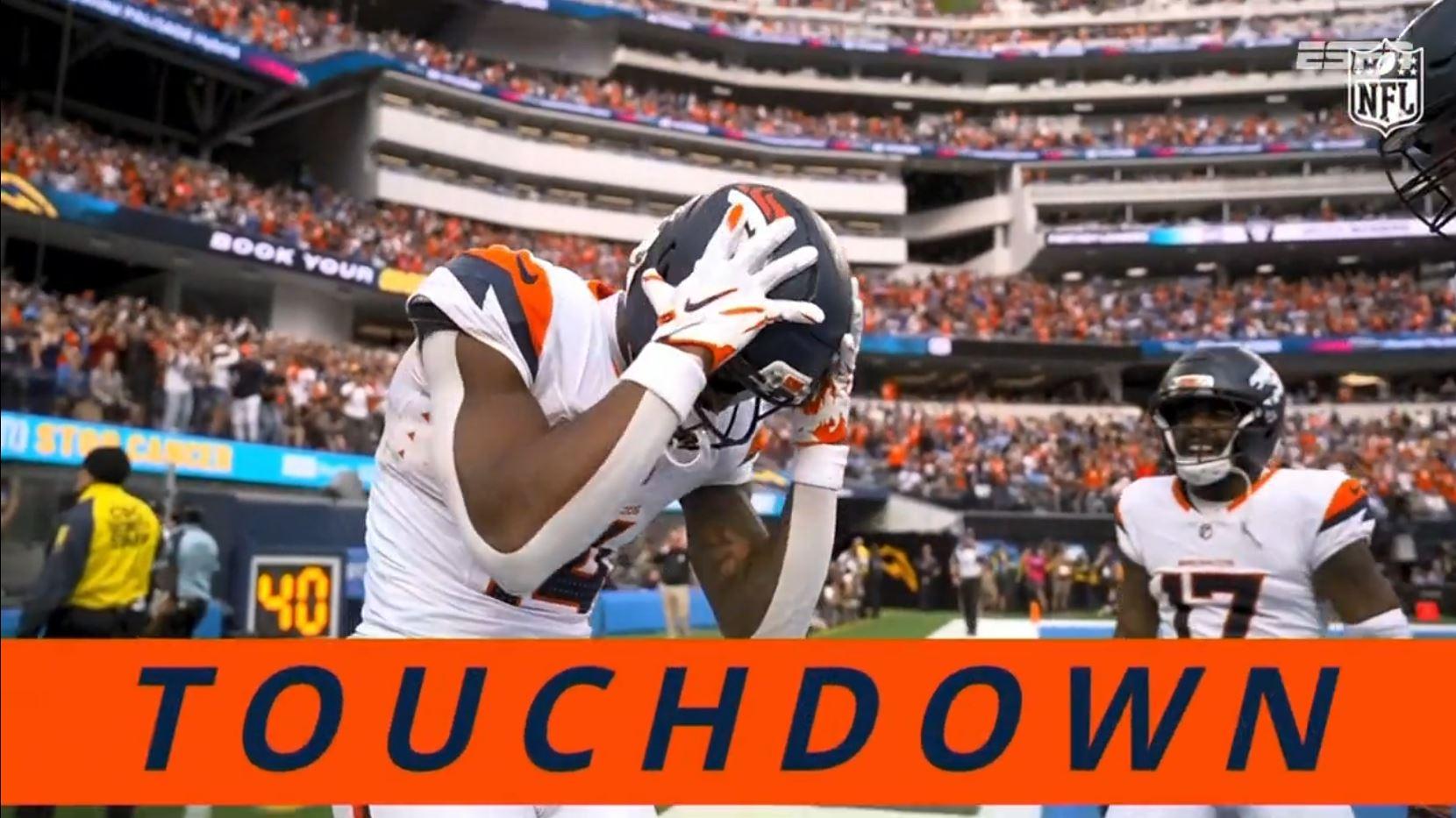 Touchdown Broncos! Sutton se livra da marcação e recebe livre na endzone para empatar o jogo; VEJA