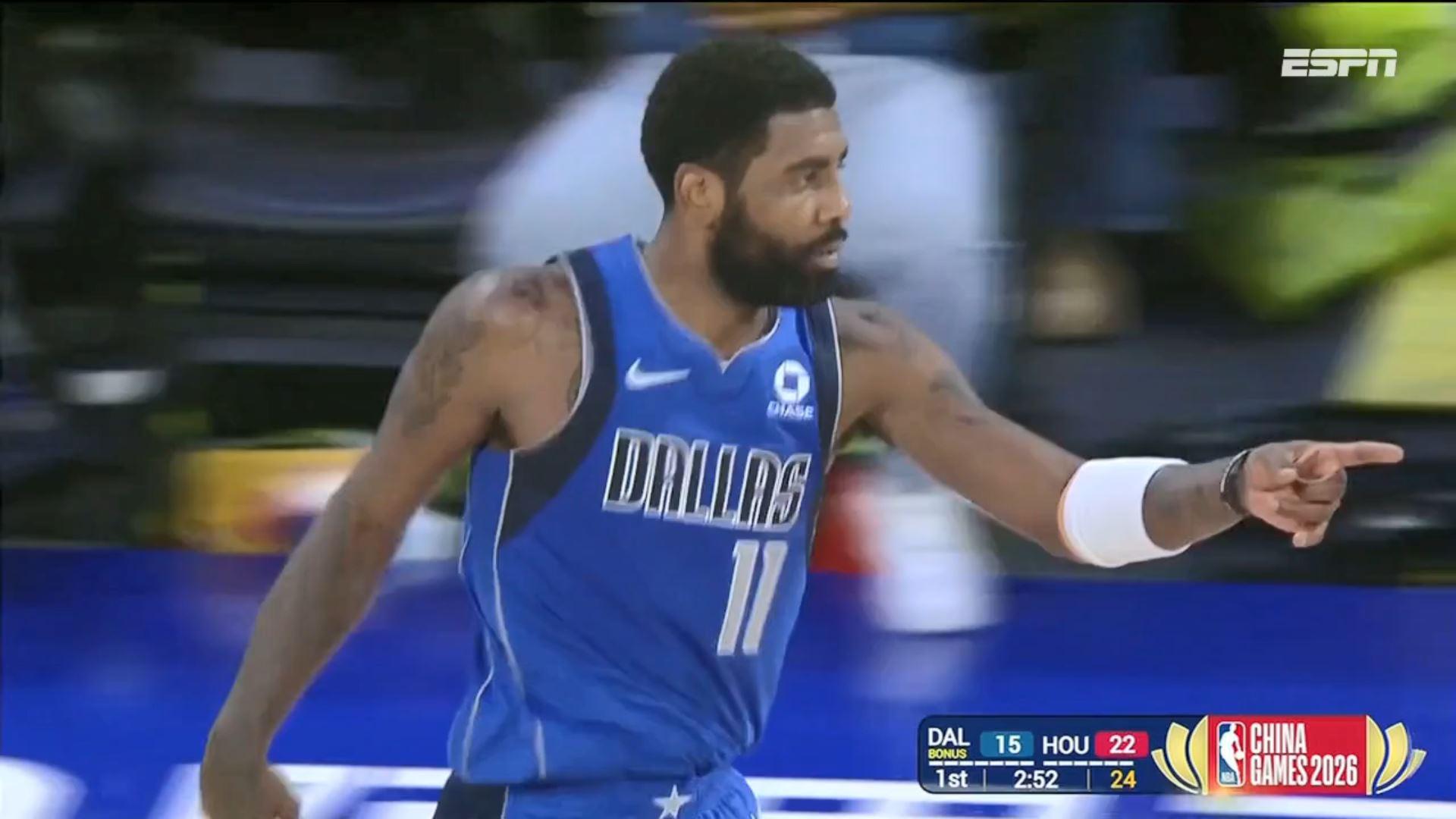 Mavericks superam o cronômetro! Irving recebe a bola com poucos segundos e acerta cesta de 3 insana