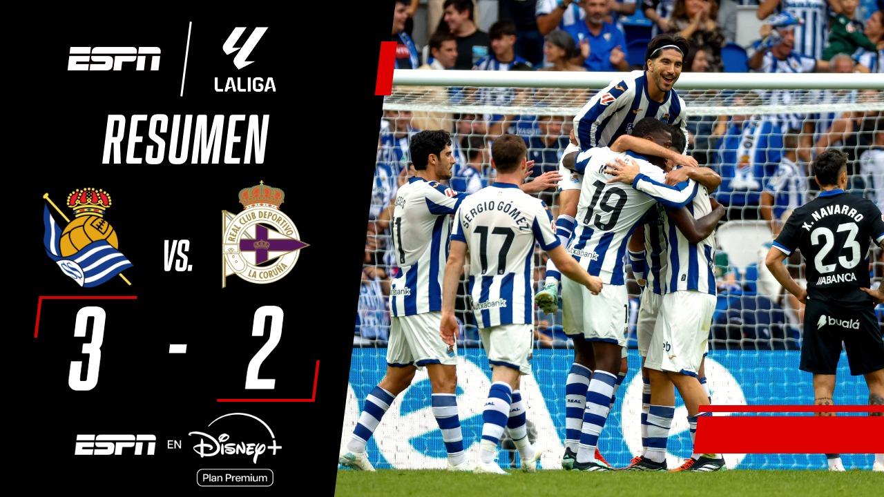 Real Sociedad venció a Deportivo La Coruña y sumó su segunda victoria consecutiva en LaLiga