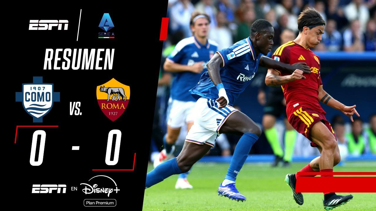 Quedaron a mano: Como y Roma igualaron en la Serie A
