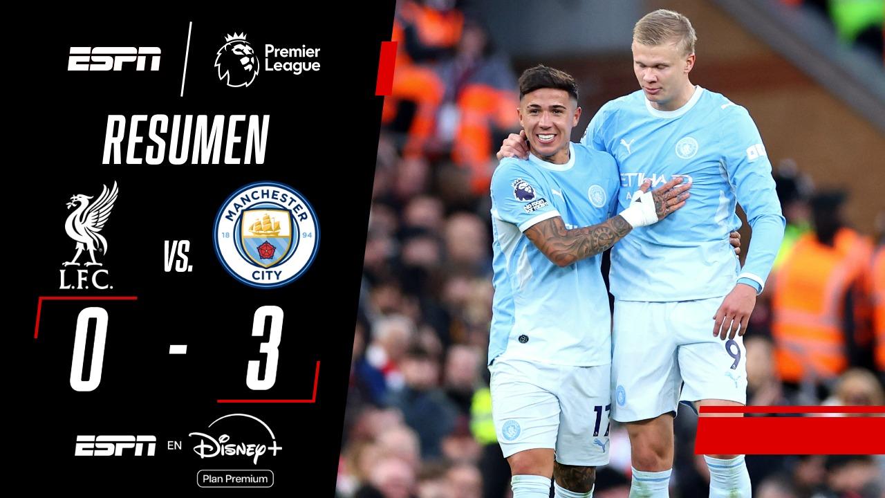 ¡Goleada del Manchester City ante Liverpool en la Premier League!