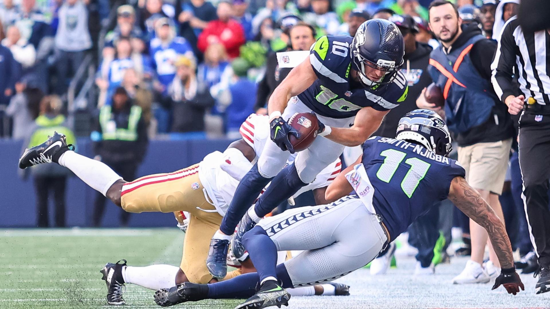 Brock Purdy leads 2 late scoring drives to deliver a 32-29 win for the 49ers over the Seahawks
