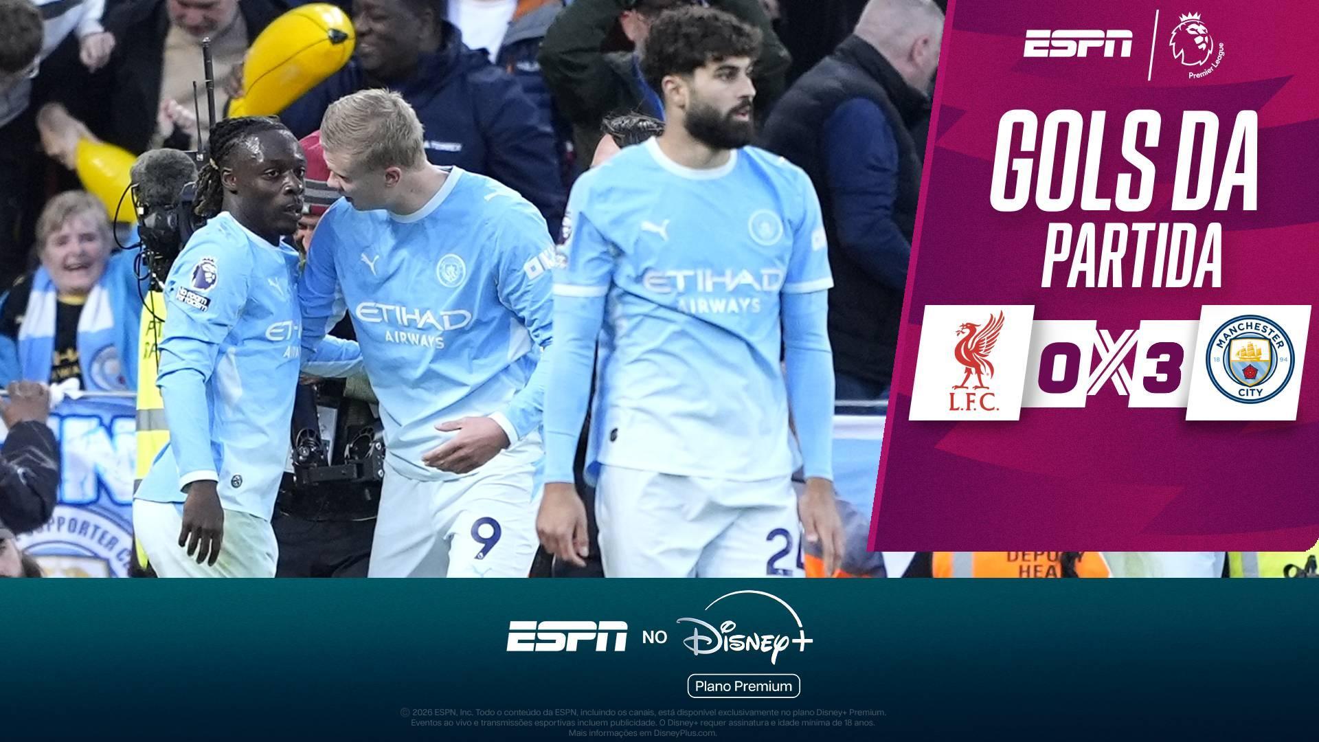 Os golaços do City no clássico contra o Liverpool na Premier League