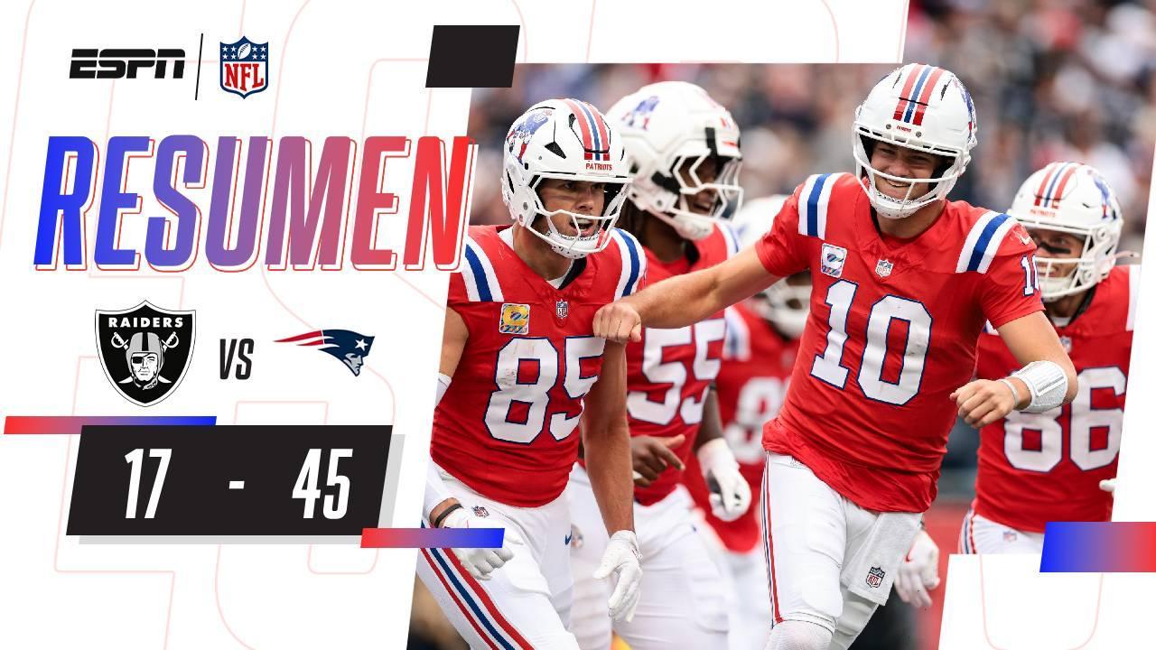 Paliza de Patriots a Raiders con el brillo de Drake Maye | NFL | Resumen