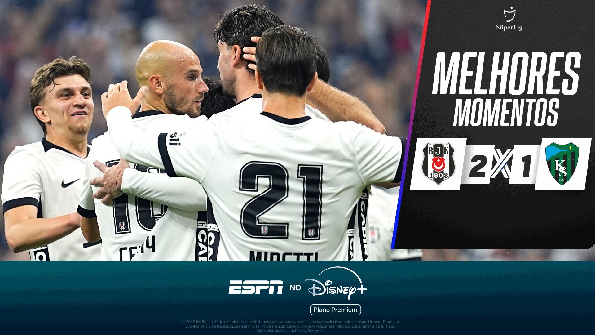 Besiktas 2 x 1 Kocaelispor no Campeonato Turco: VEJA os melhores momentos