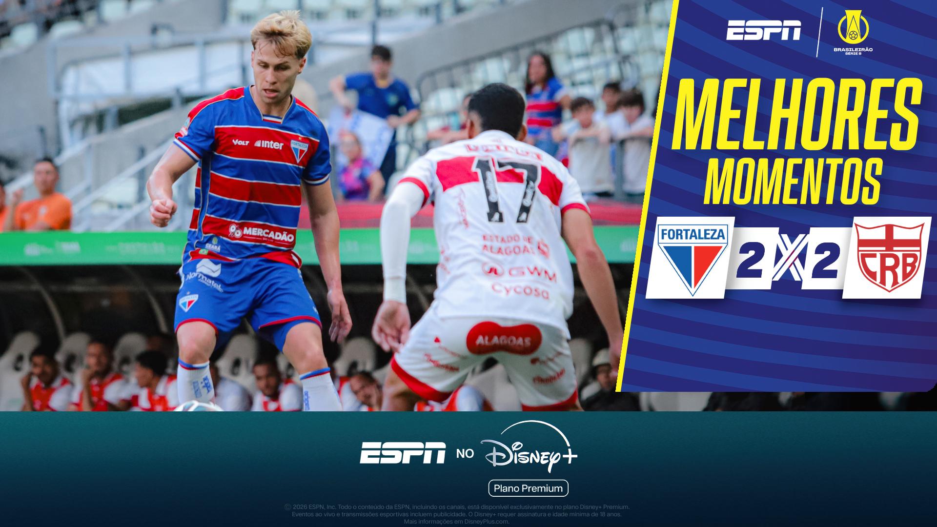Em jogo com gol contra bizarro, Fortaleza fica à frente do placar duas vezes, mas cede empate ao CRB em casa; VEJA como foi