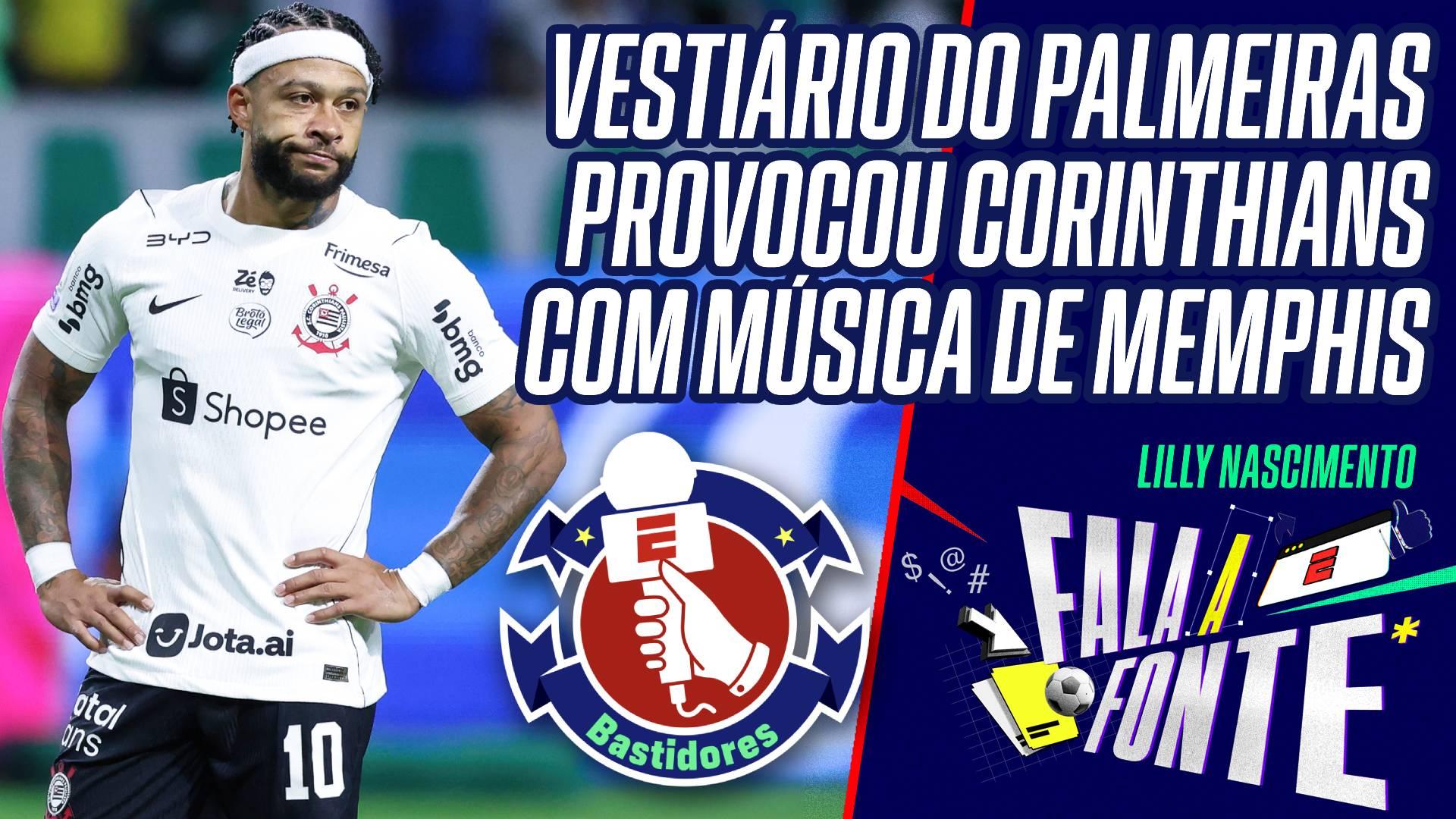 Vestiário do Palmeiras provocou Corinthians com música alta de Memphis após vitória no clássico