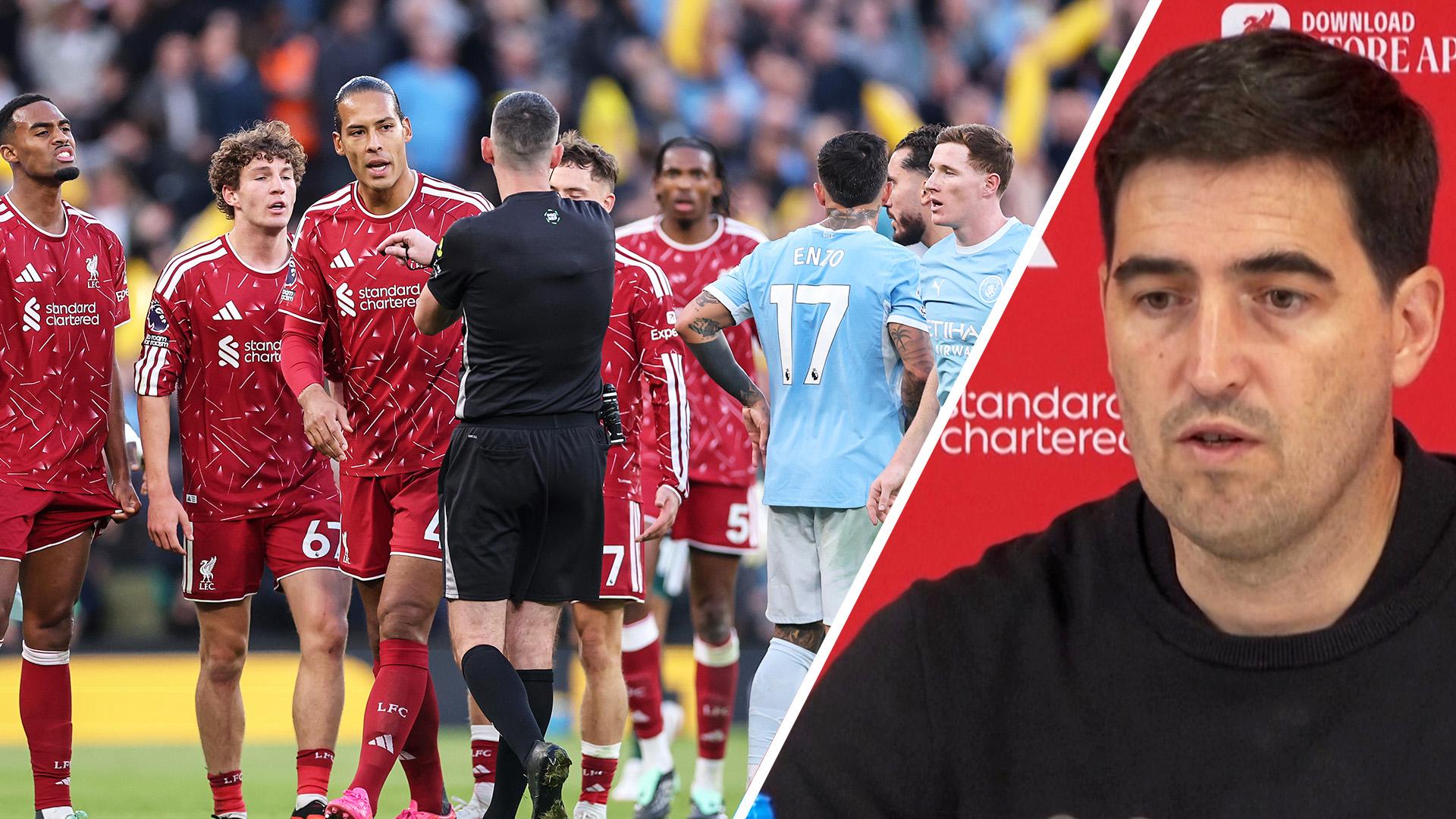 Iraola: Liverpool played 'two different games' against Manchester City
