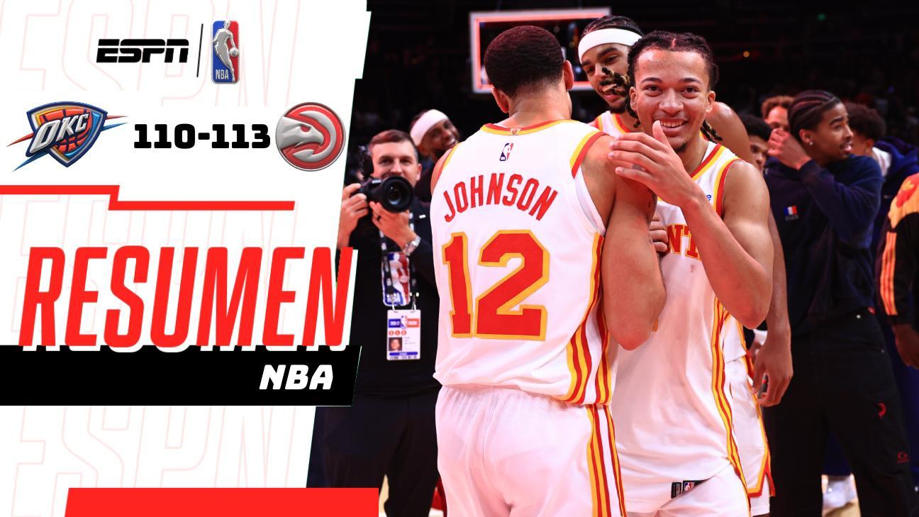 Hawks se llevan un ajustado triunfo 113-110 ante el Thunder