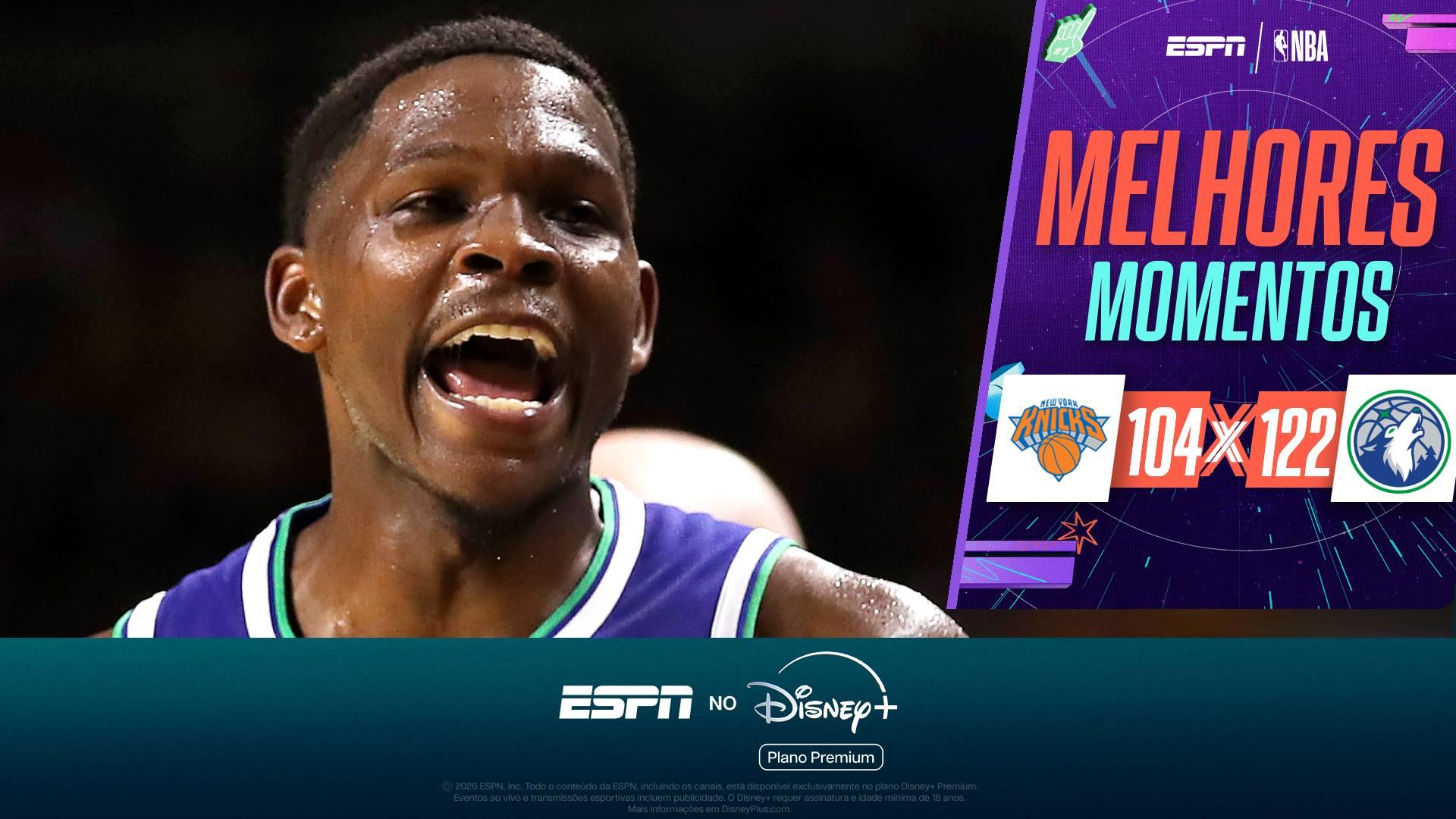 Anthony Edwards dá show, e Timberwolves dominam os Knicks na pré-temporada da NBA