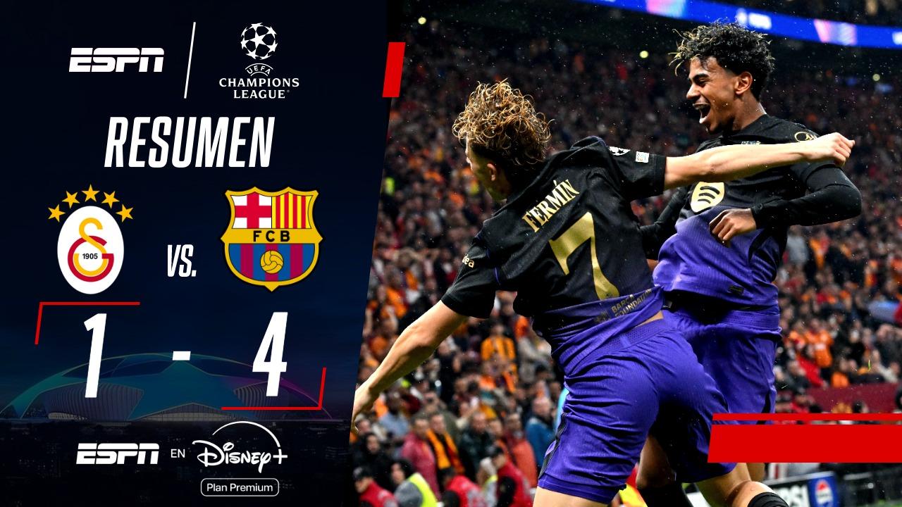 ¡Goleada del Barcelona ante Galatasaray con show de Lamine Yamal!