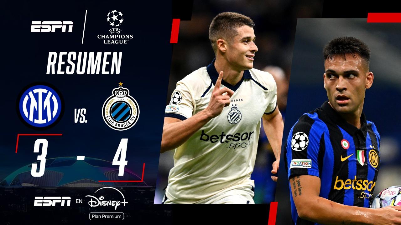 A pesar del doblete de Lautaro Martínez, Inter cayó ante Brujas con el triplete de Tresoldi