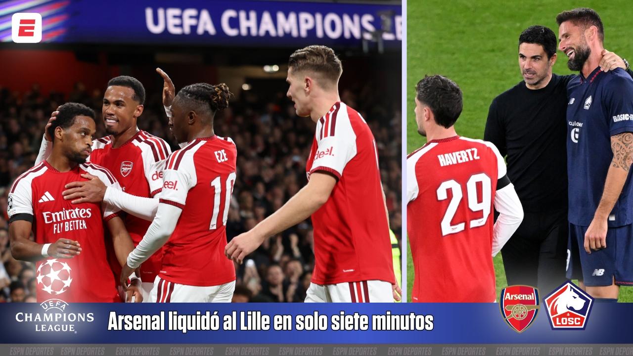 Arsenal liquidó al Lille en solo siete minutos