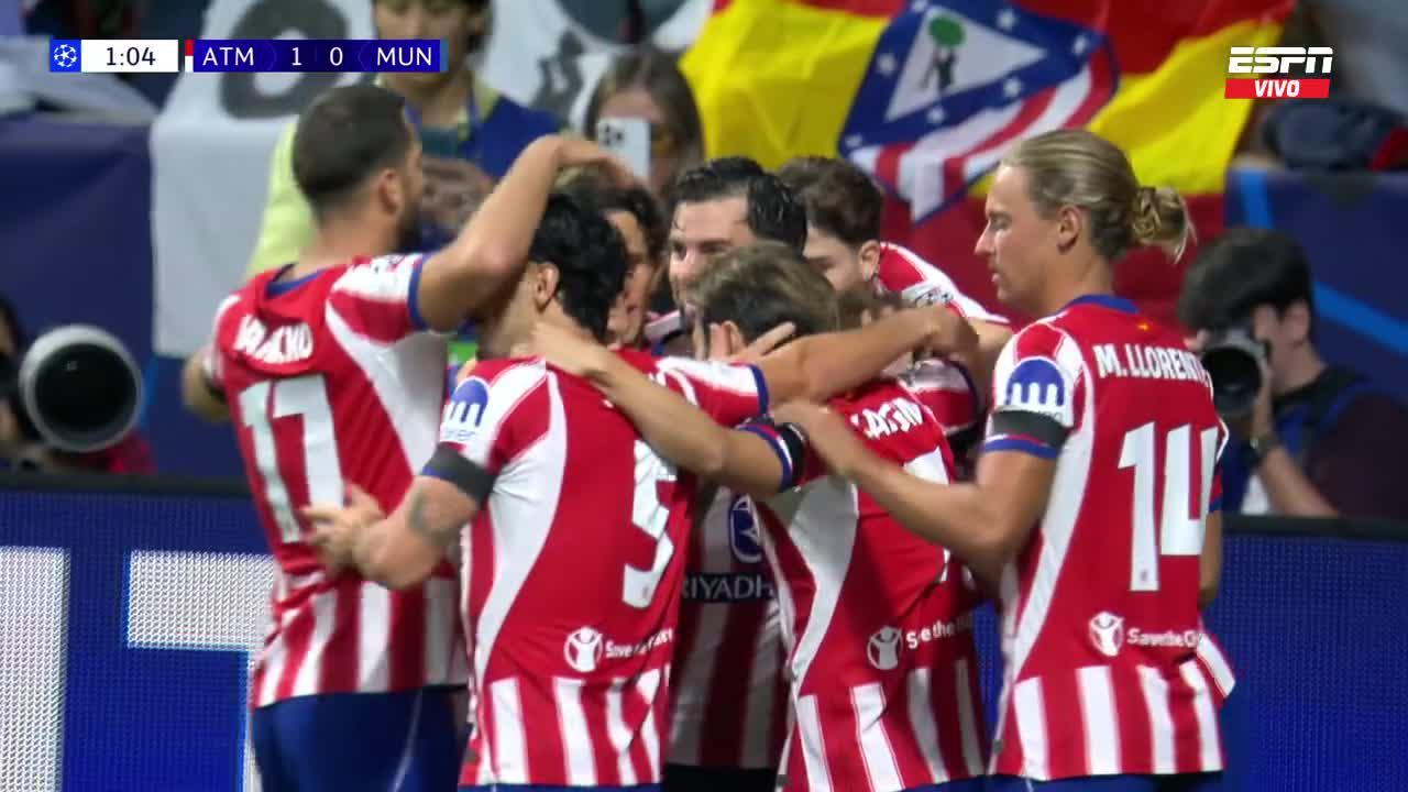 ¡En apenas 50 segundos Barrios le dio el 1-0 a Atlético Madrid!