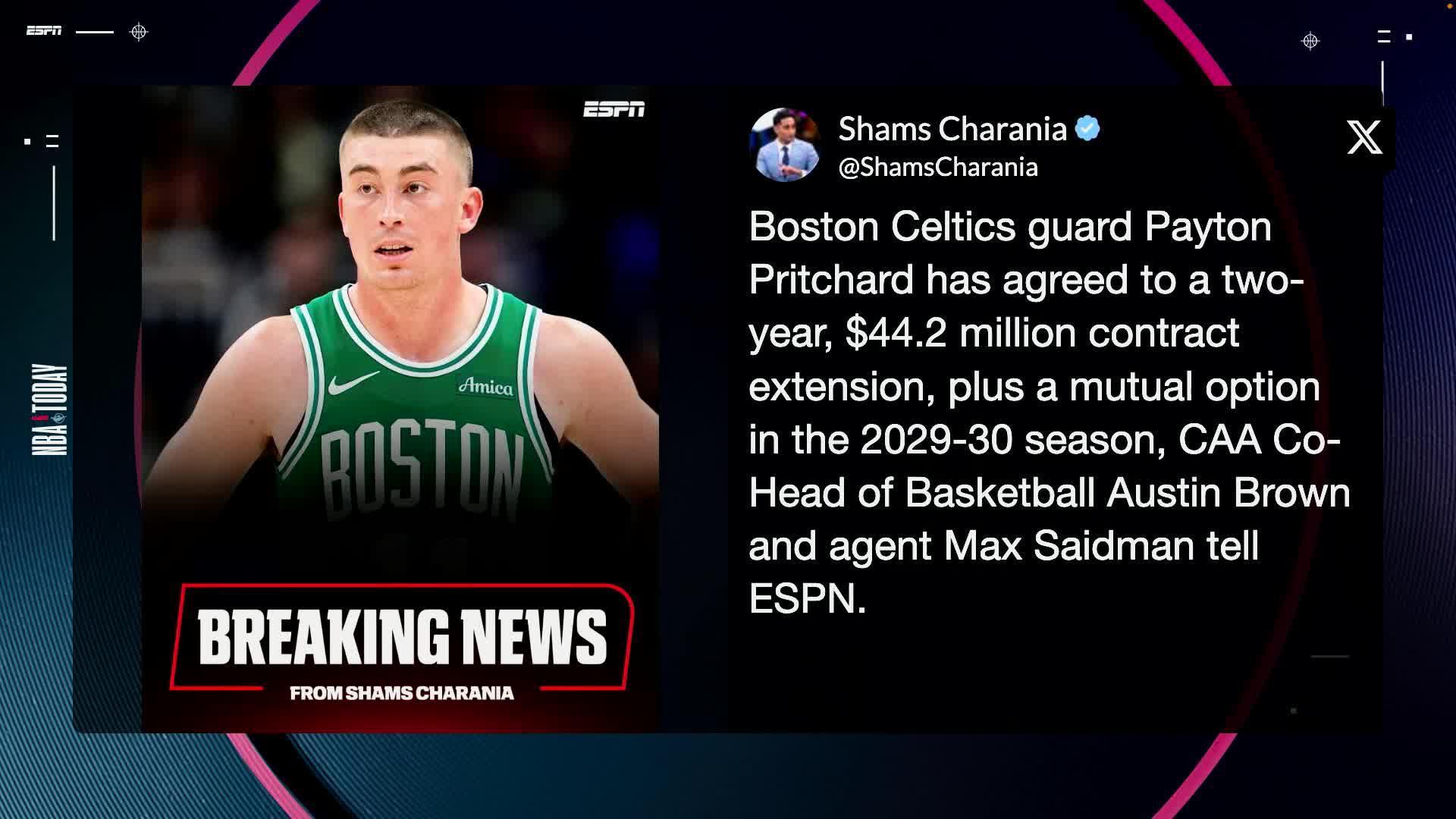 Celtics, Payton Pritchard agree to two-year extension
