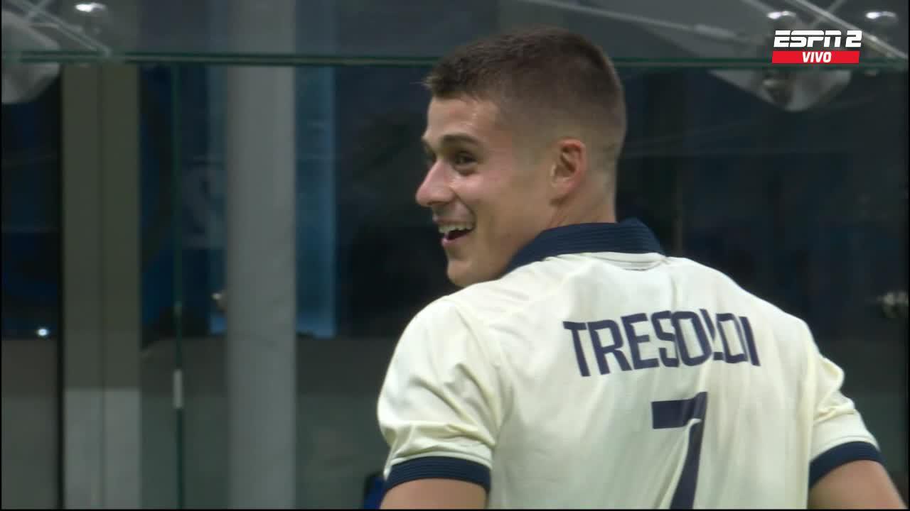 Tresoldi aprovechó un error defensivo de Inter y puso el 2-1 para Brujas