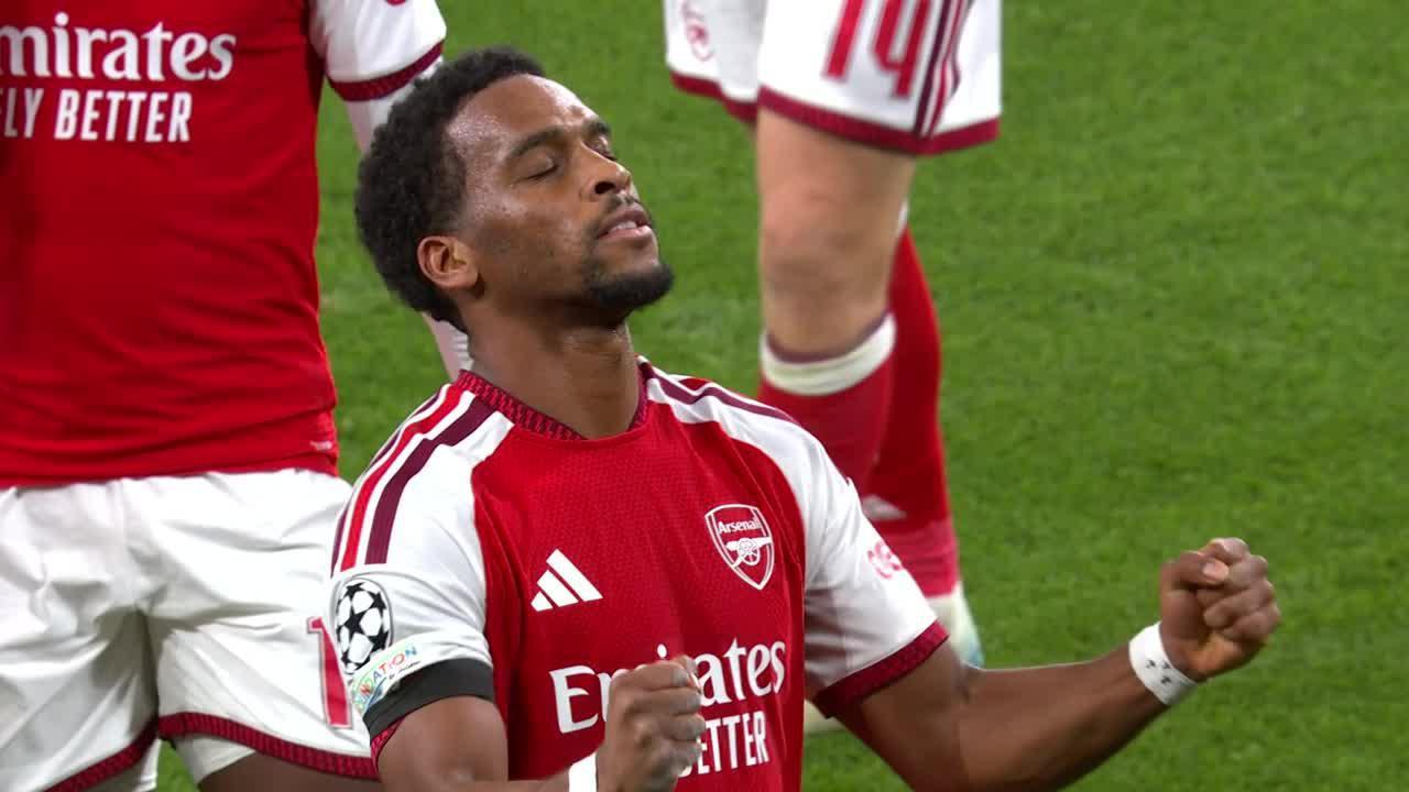 Jugada top con definición de lujo de Timber para el 1-0 del Arsenal