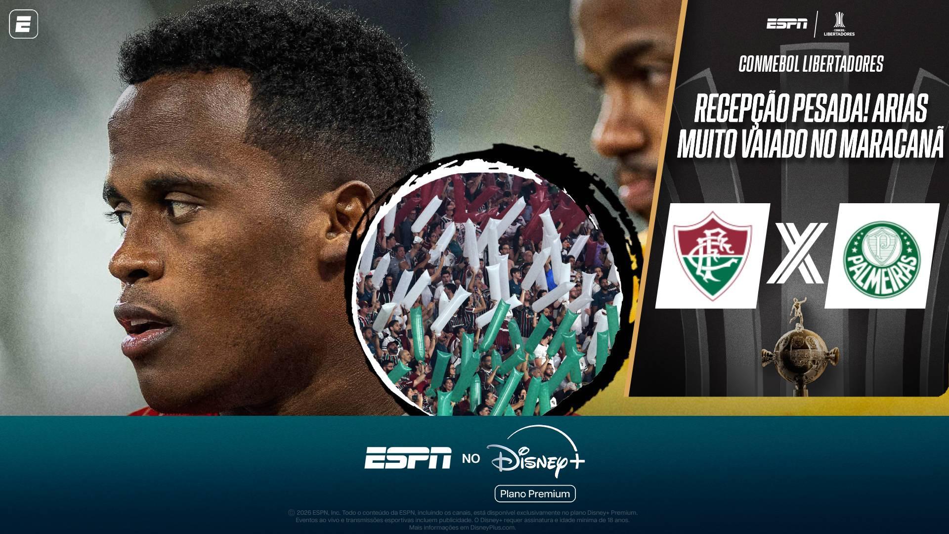 MUITO VAIADO! Veja a reação da torcida do Fluminense ao anúncio de Arias na escalação do Palmeiras no Maracanã