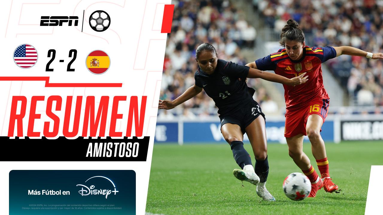 ¡Estados Unidos rescata el empate en partido de alarido ante España! | Resumen