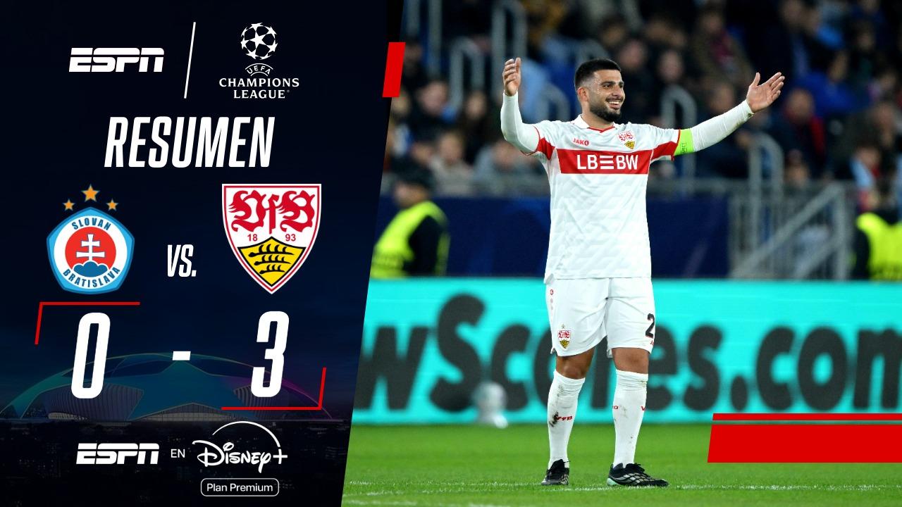¡Stuttgart dominó a Slovan Bratislava: 3-0 de visitante en la Champions!