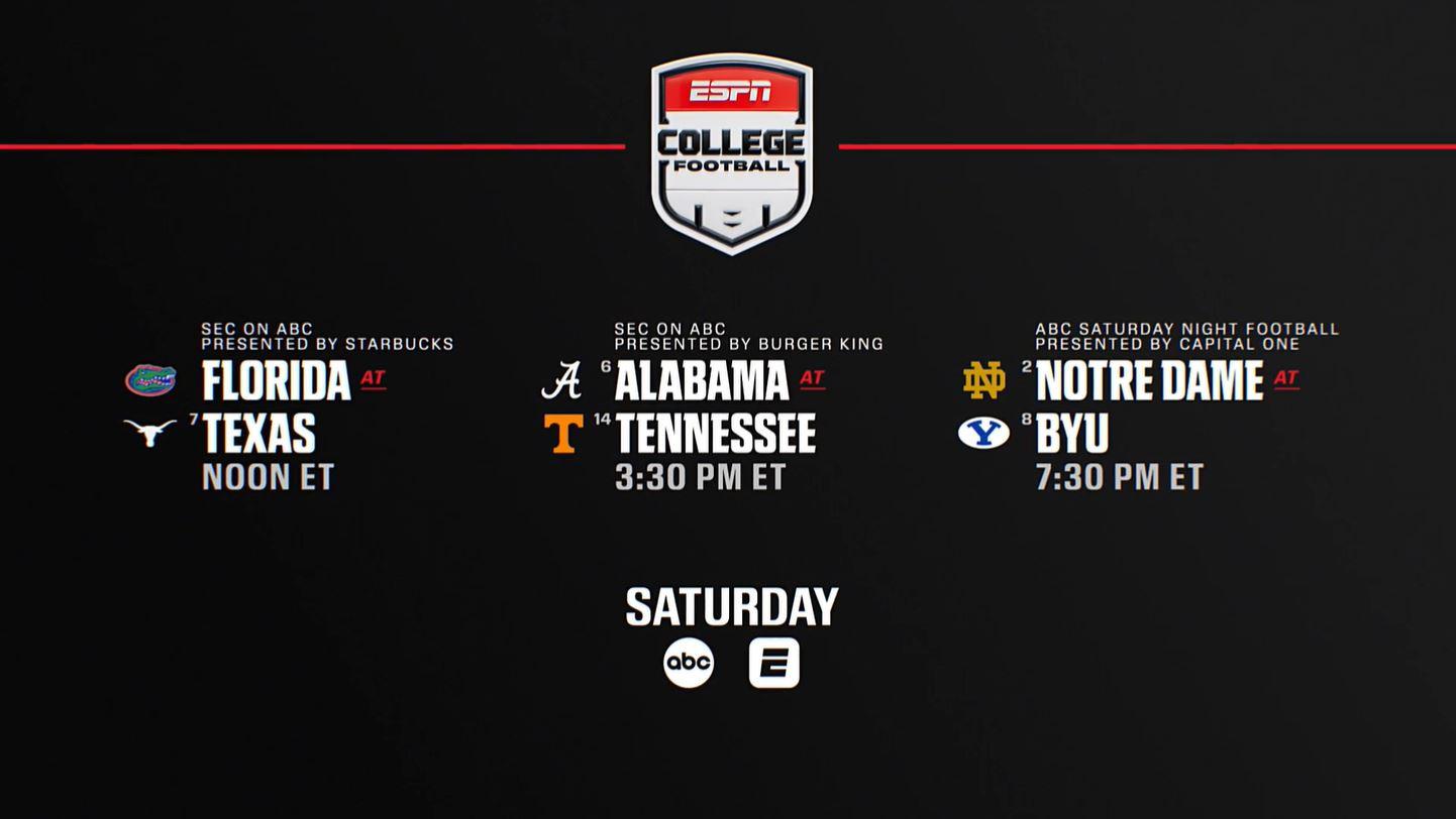 CFB: Week 7 SEC on ABC Triple Header