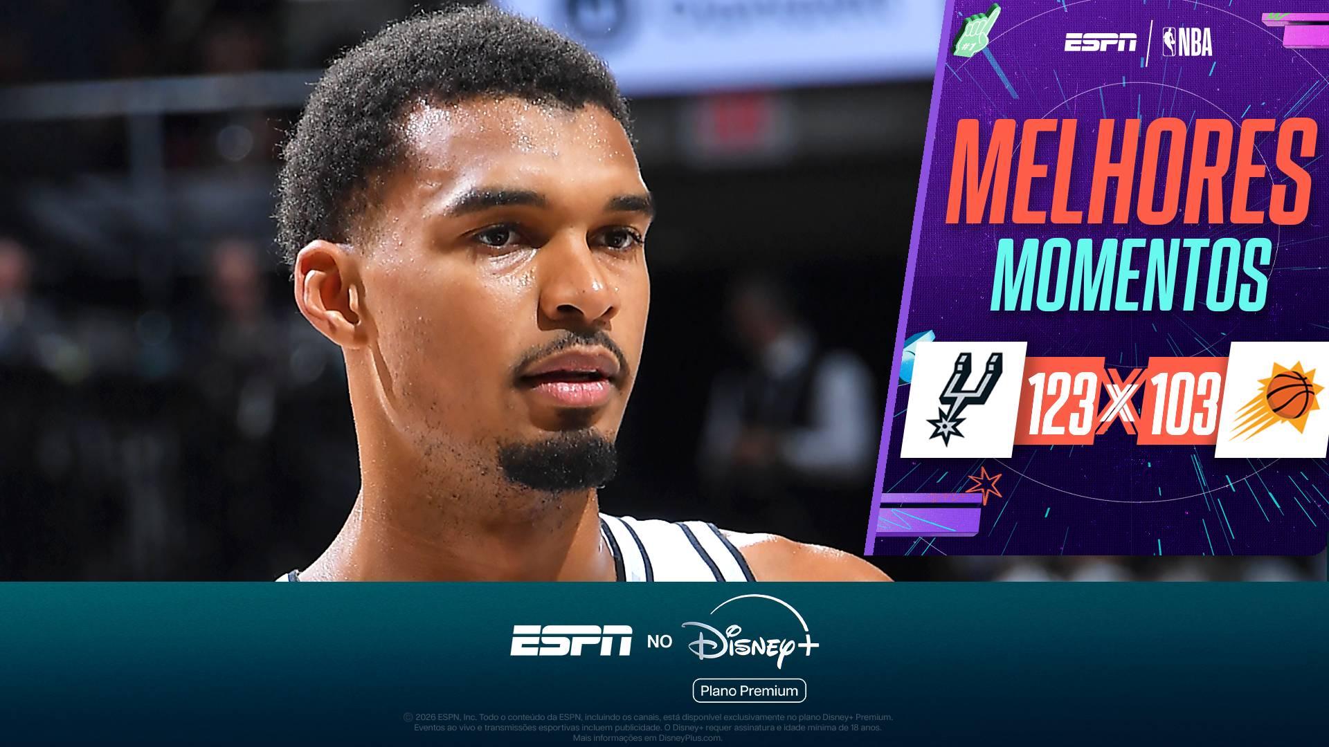 Wembanyama brilha, e Spurs controlam os Suns na pré-temporada da NBA