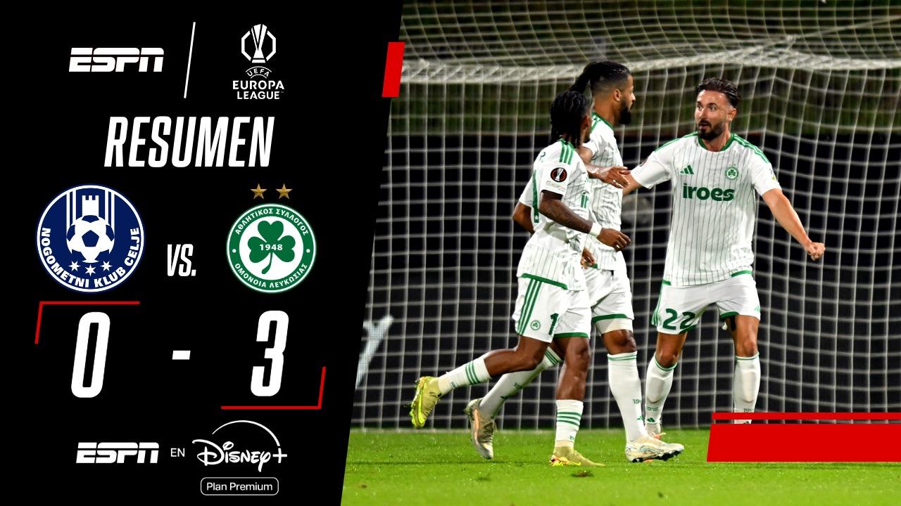 Omonia goleó ante NK Celje y estiró su buen momento en la Fase Liga