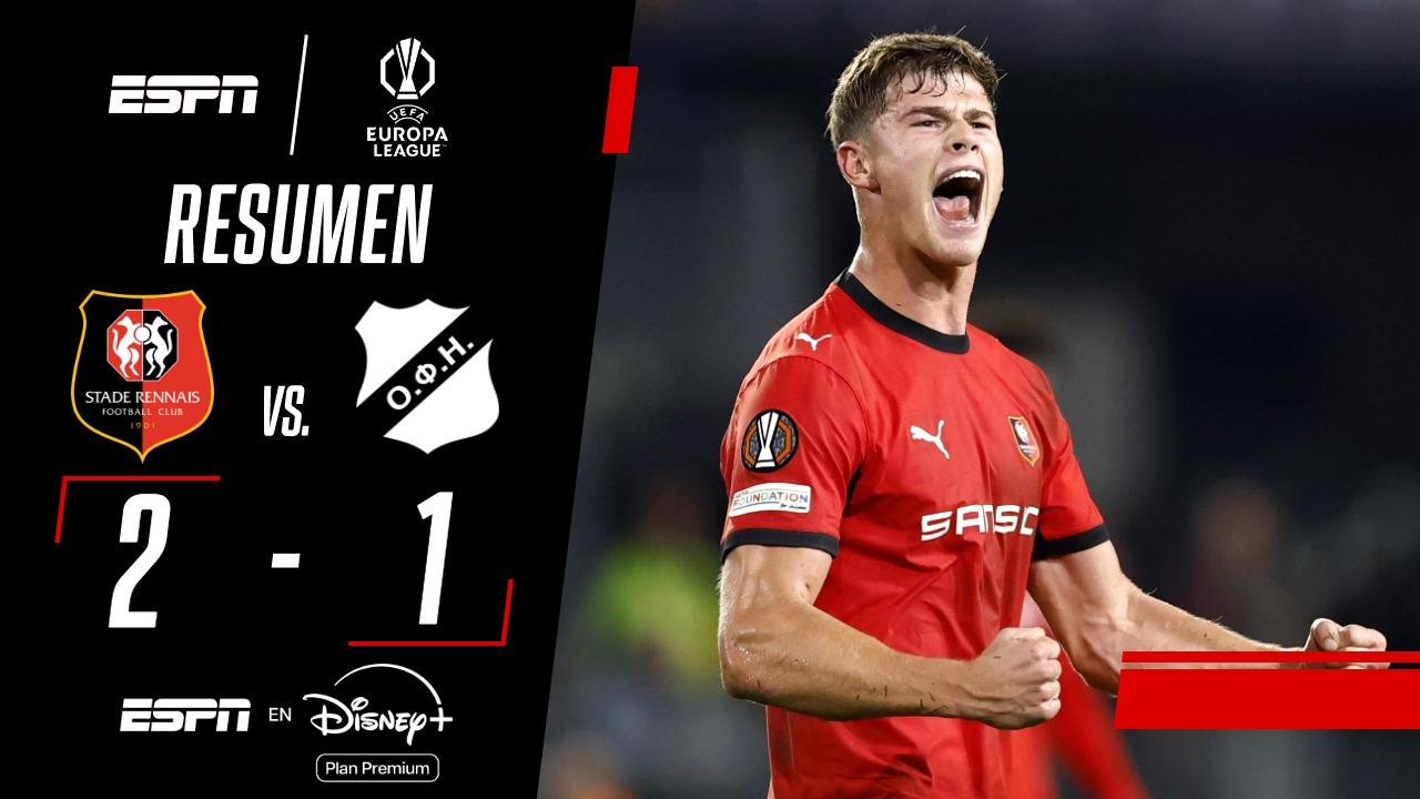 ¡Victoria sobre la hora del Rennes contra OFI Crete en la Europa League!