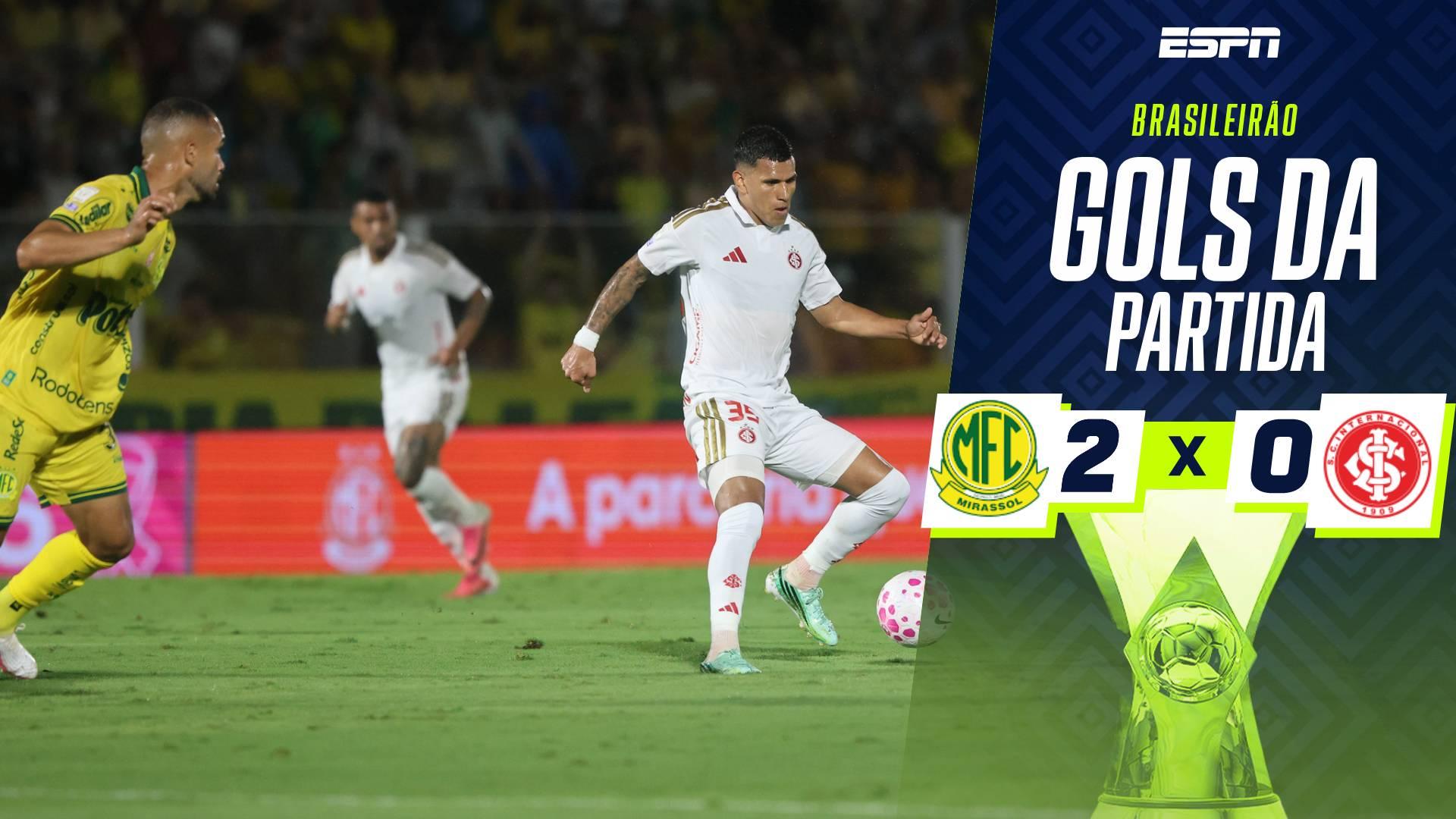 Os gols de Carlos Eduardo e André Luís que decretaram a vitória do Mirassol contra o Internacional no Brasileirão
