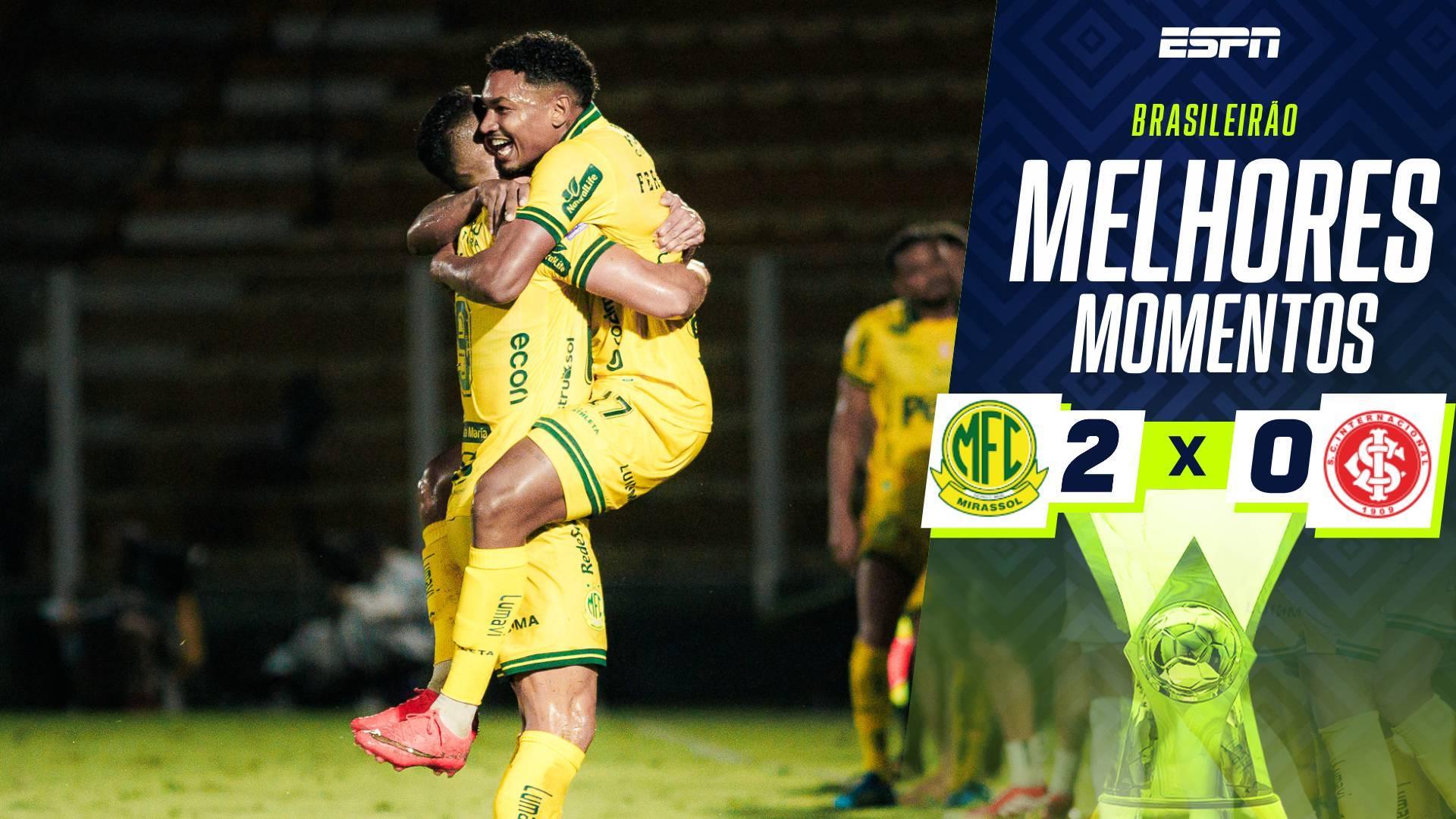 Mirassol vence Internacional no Brasileirão em jogo marcado por expulsão de Matheus Cunha; VEJA os melhores momentos
