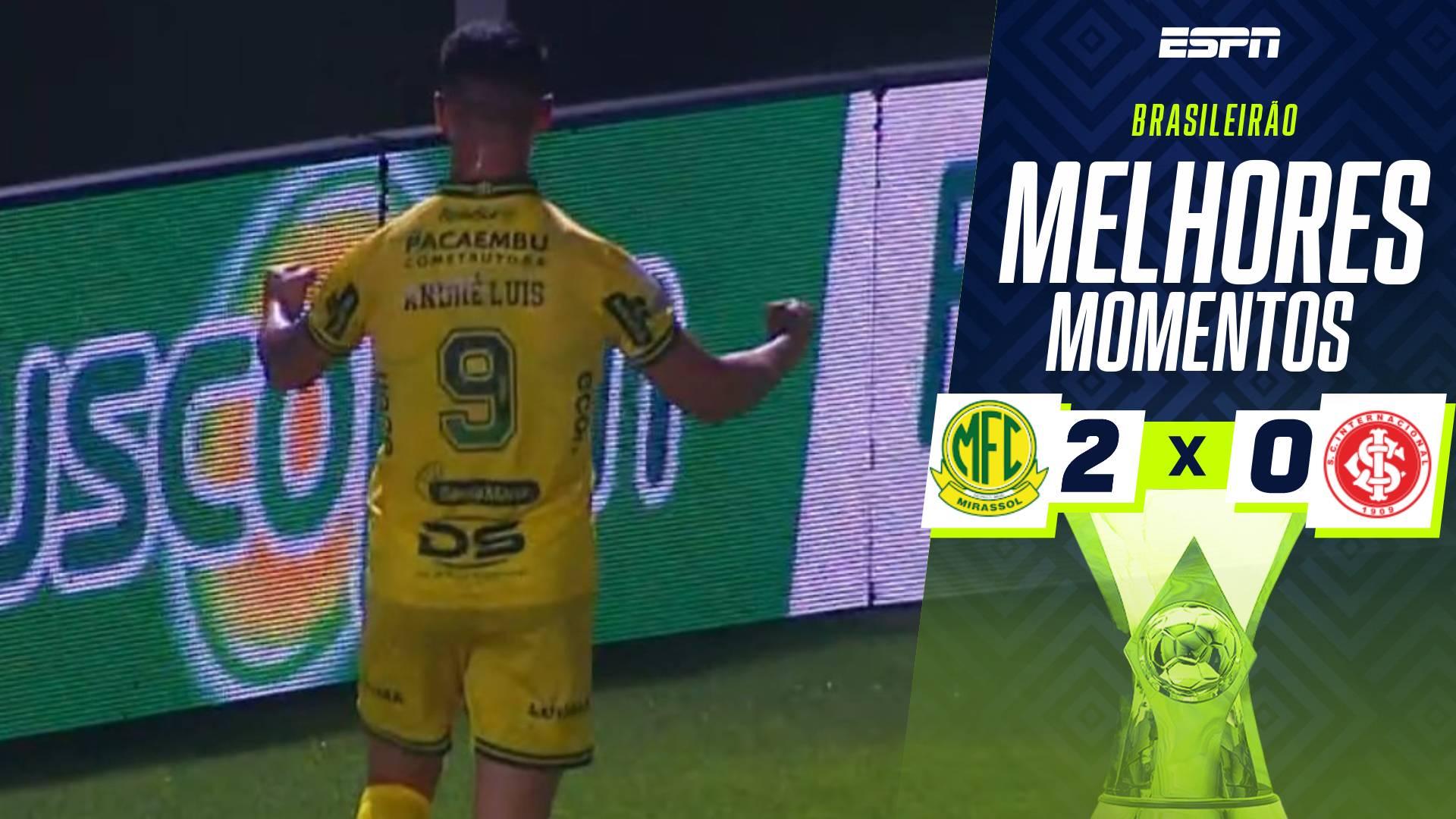 Mirassol vence Internacional no Brasileirão em jogo marcado por expulsão de Matheus Cunha; VEJA os melhores momentos