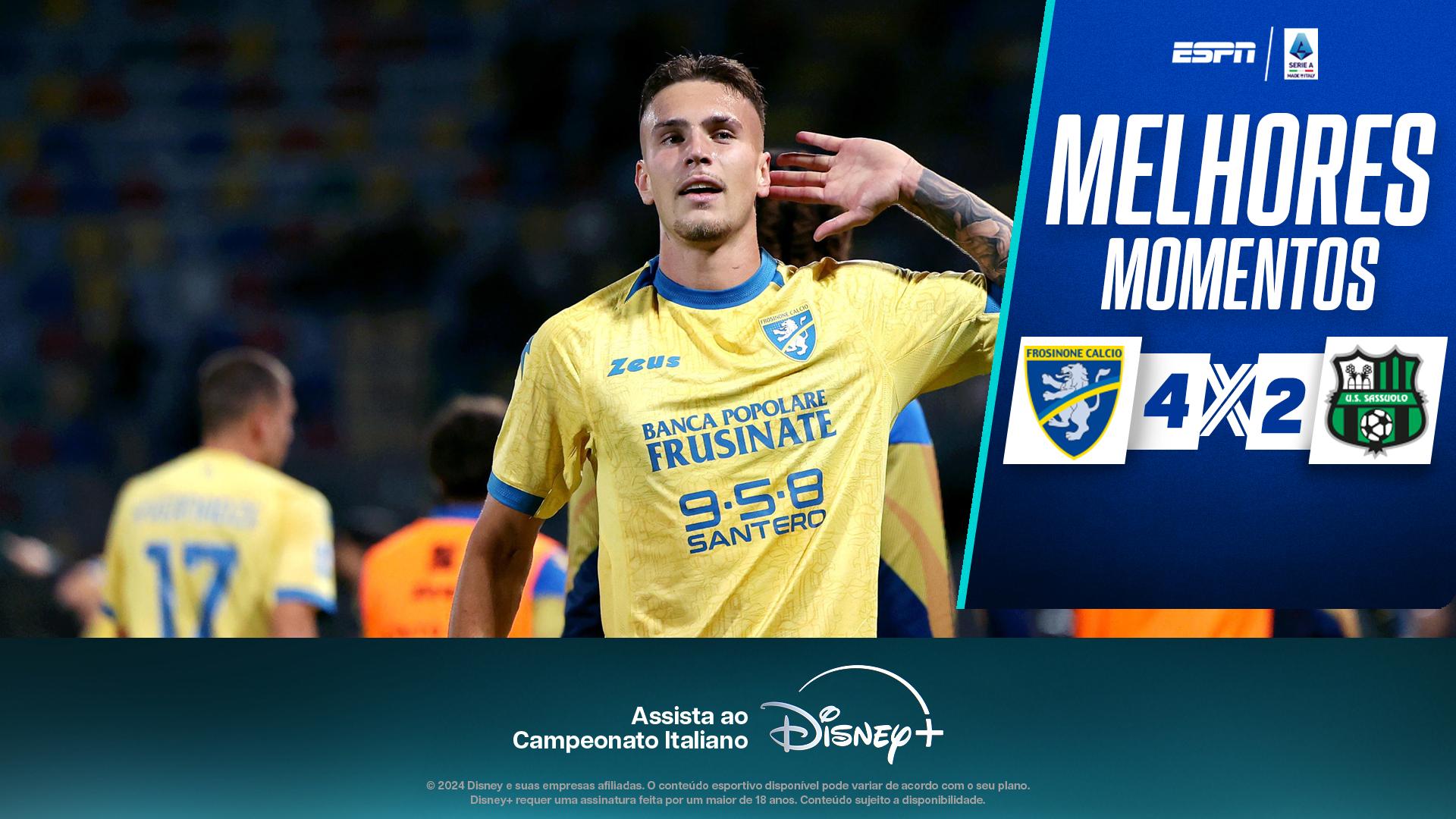 Frosinone 4 x 2 Sassuolo no Campeonato Italiano: VEJA os melhores momentos