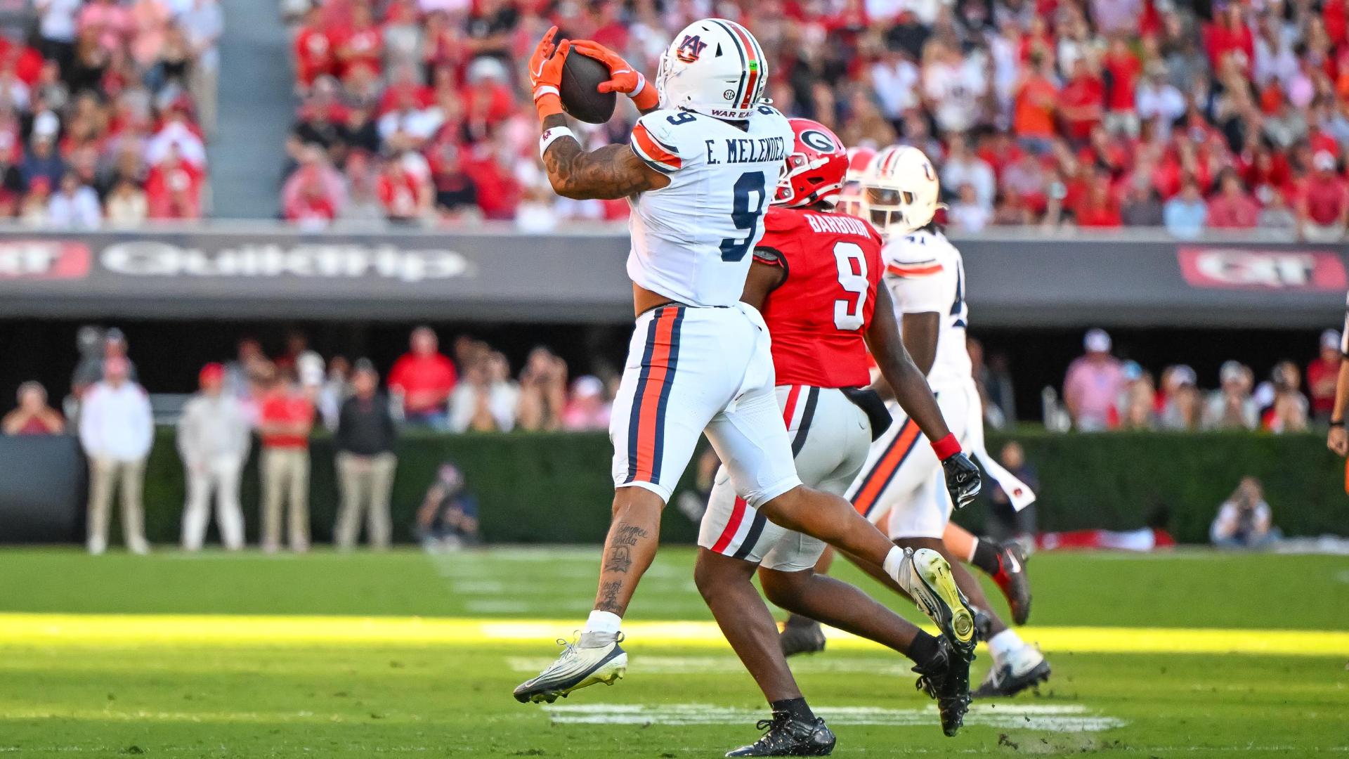 Georgia QB Gunner Stockton gets picked off by Auburn's Elijah Melendez — Article image accompanying Alex McPherson kicks 34-yard field goal as time expires to lift Auburn over No. 1 Georgia 27-24 on WagerUp Sports News. Georgia QB Gunner Stockton gets picked off by Auburn's Elijah Melendez — Article image accompanying Alex McPherson kicks 34-yard field goal as time expires to lift Auburn over No. 1 Georgia 27-24 on WagerUp Sports News.