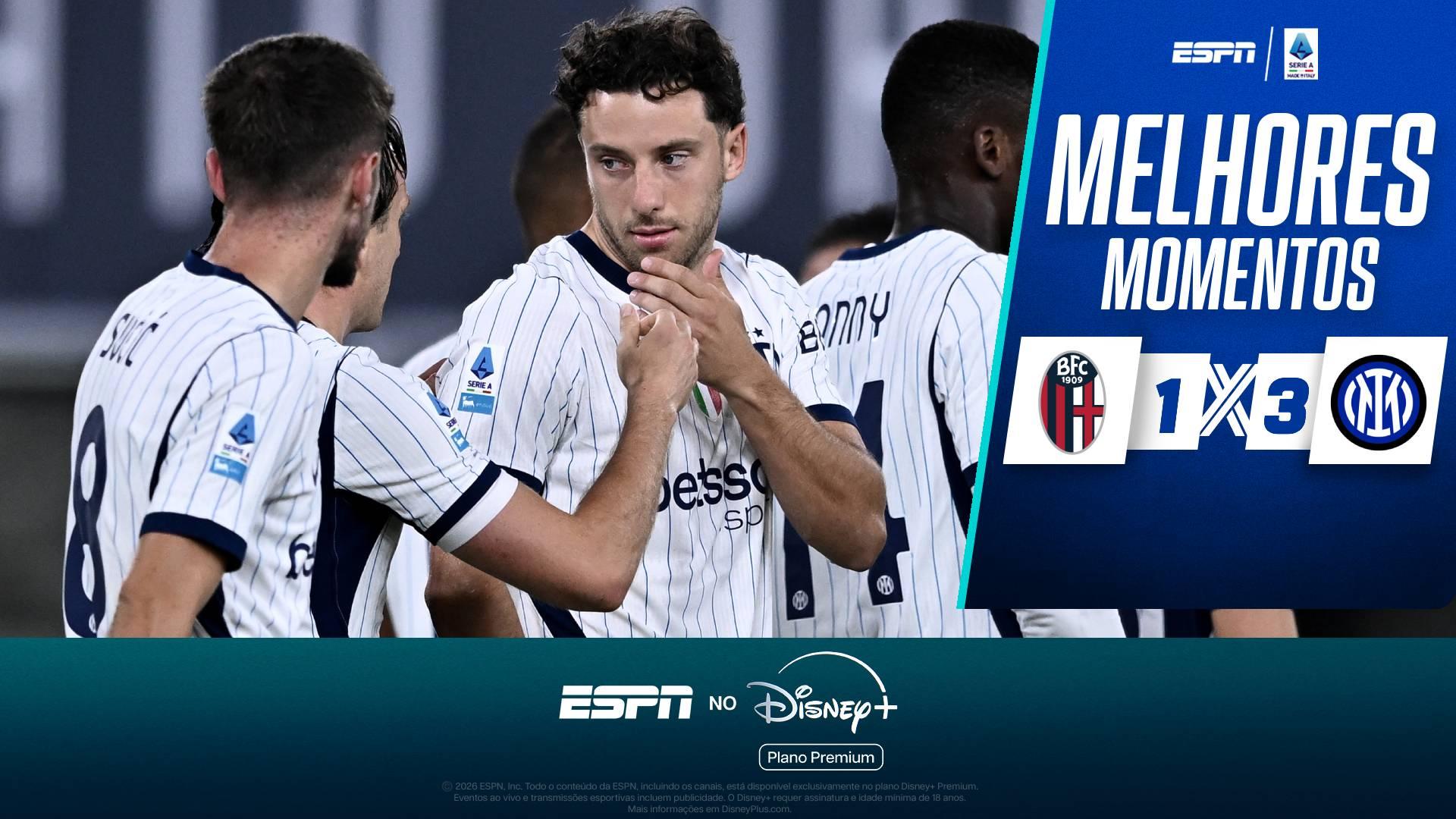 Inter de Milão vira contra o Bologna com gol e assistência de brasileiro; melhores momentos