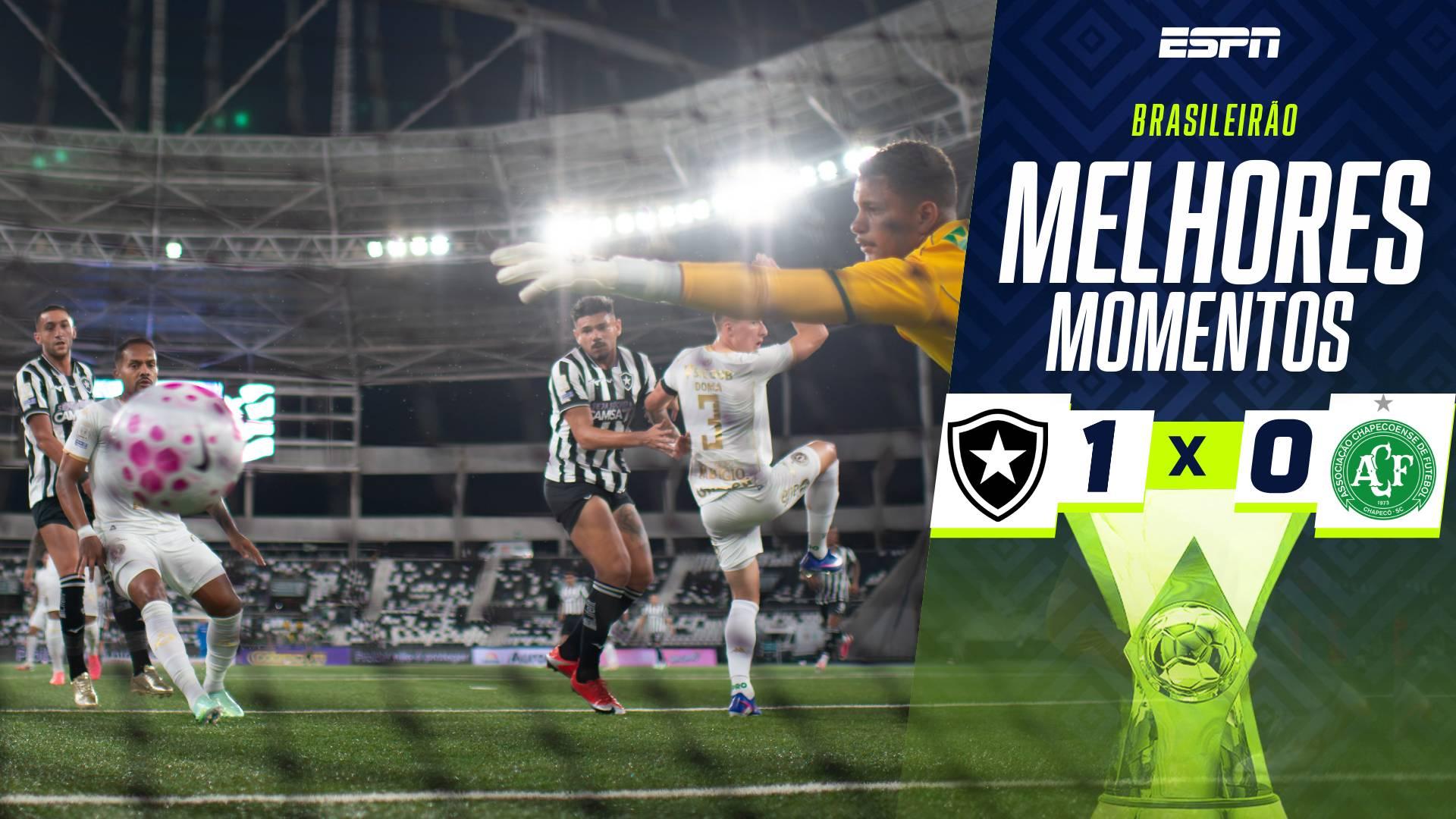 Botafogo vence Chapecoense com primeiro gol de Tiquinho Soares após retorno; melhores momentos