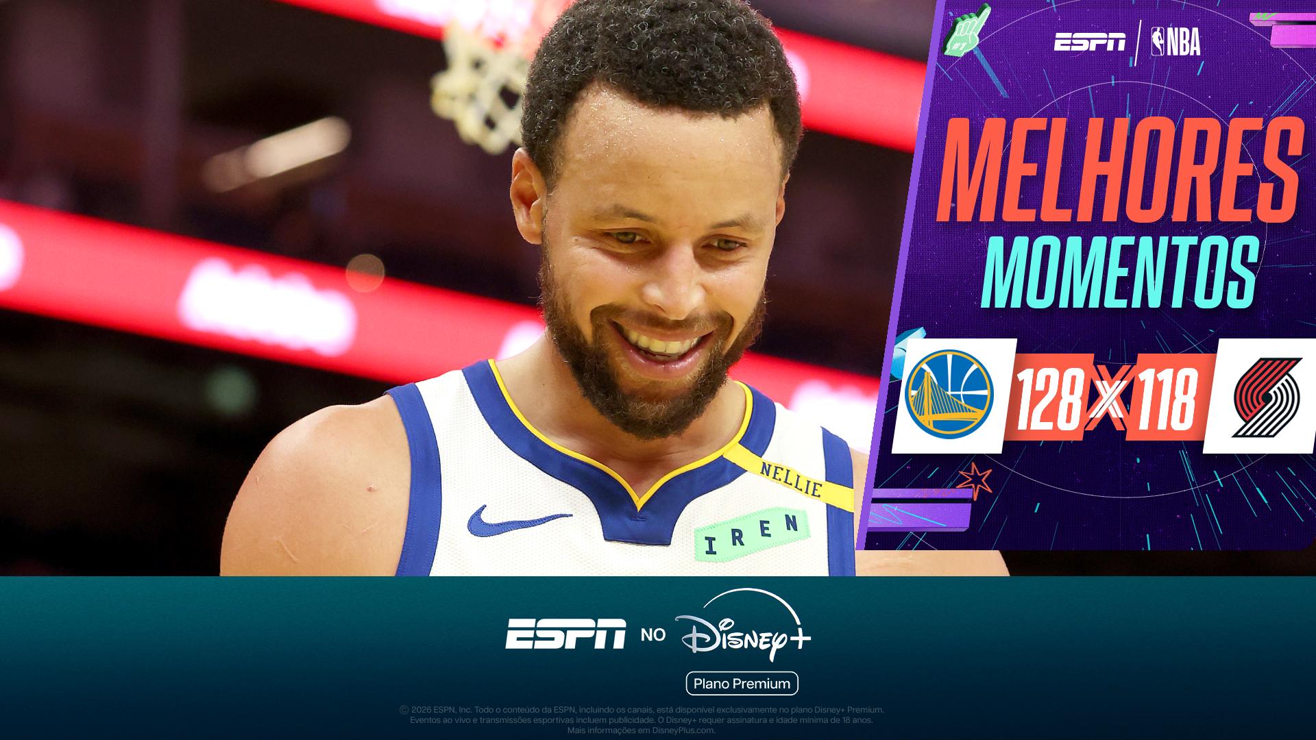 Curry tem atuação de gala, e Warriors vencem Blazers na pré-temporada da NBA; VEJA como foi