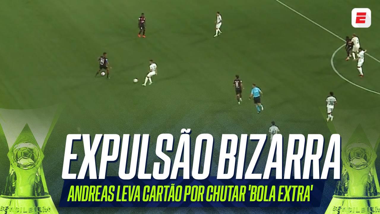 Andreas Pereira é expulso por chutar 'bola extra' contra o Athletico, e jogadores do Palmeiras ficam revoltados
