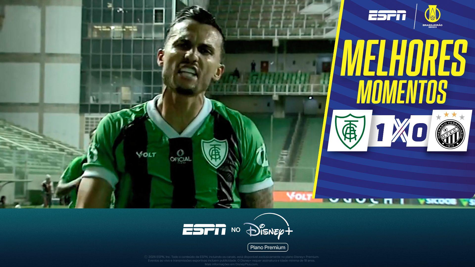 América-MG vence Operário no finalzinho com gol de Parede; VEJA os melhores momentos