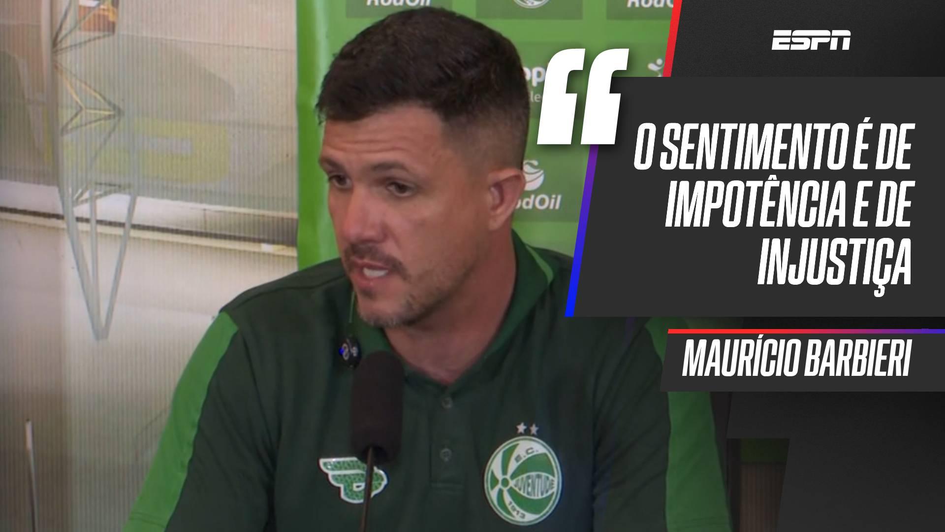 Técnico do Juventude, Maurício Barbieri detona arbitragem após empate polêmico com Ceará: 'Injustiça'