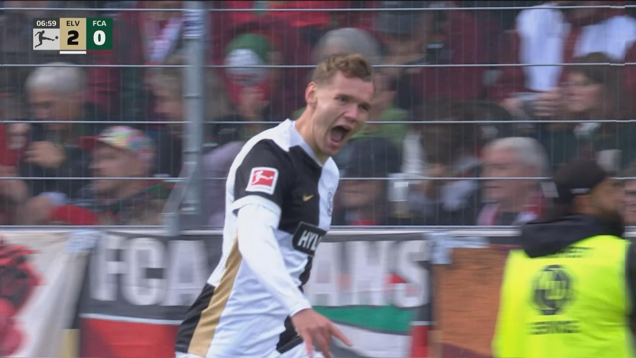 Comienzo furioso del Elversberg: Gunther puso el 2-0 ante Augsburgo antes de los 8 minutos