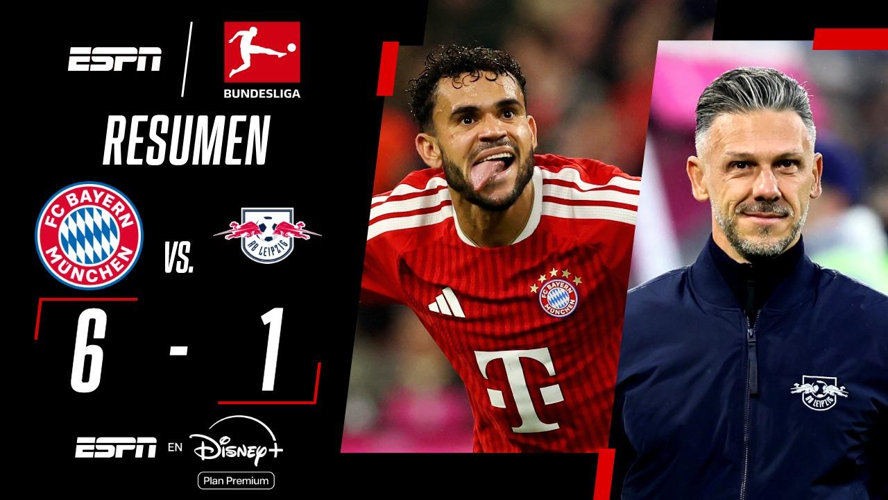 Bayern Munich goleó al Leipzig de Demichelis con un hat-trick de Lucho Díaz
