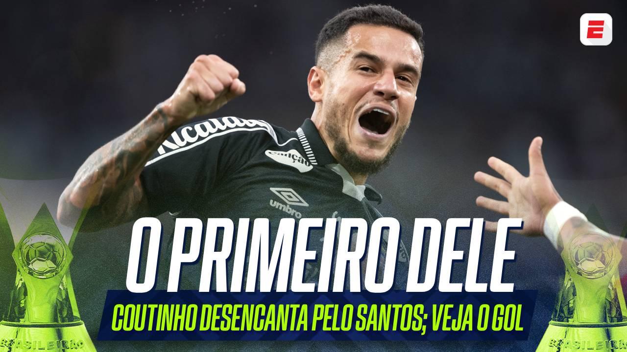 Desencantou! Veja o primeiro gol de Philippe Coutinho pelo Santos