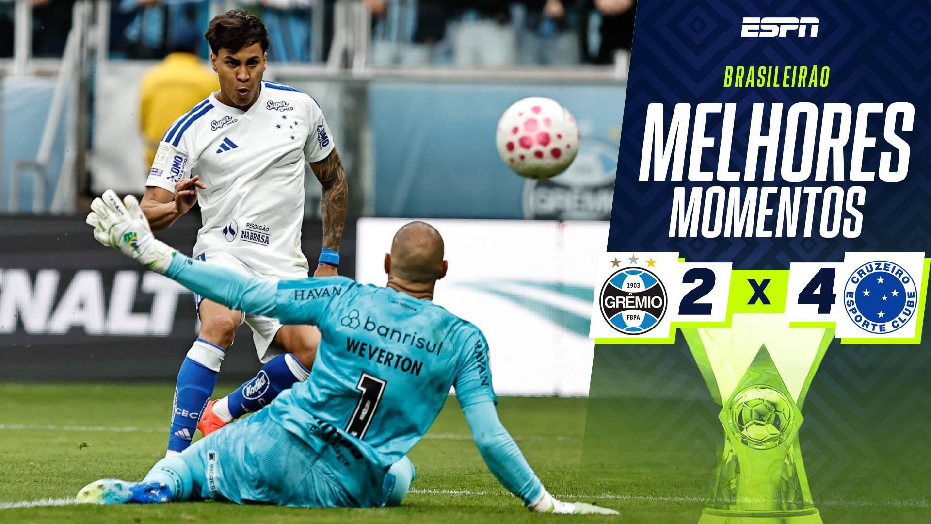 Cruzeiro tem virada eletrizante sobre o Grêmio em partida com hat-trick de Kaio Jorge e expulsão; VEJA como foi