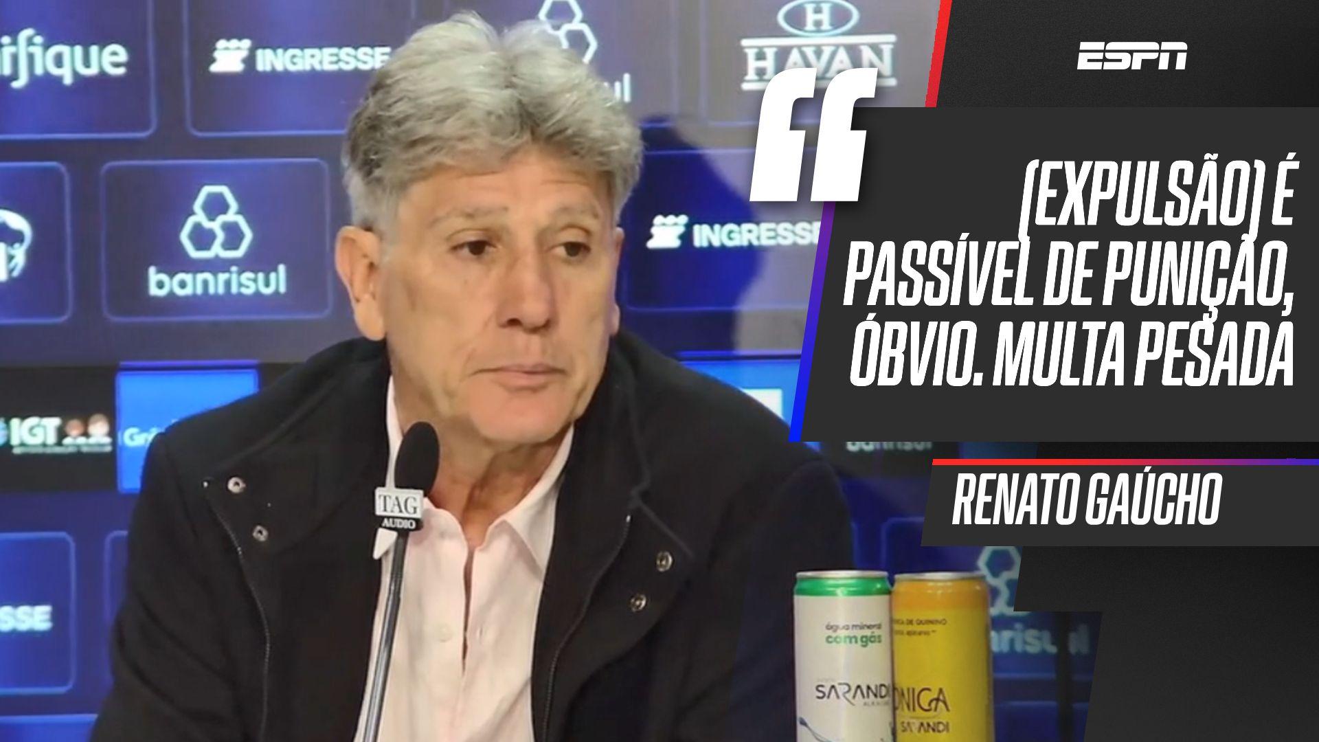 Renato Gaúcho admite que expulsão de Kannemann é passível de punição: 'Óbvio'