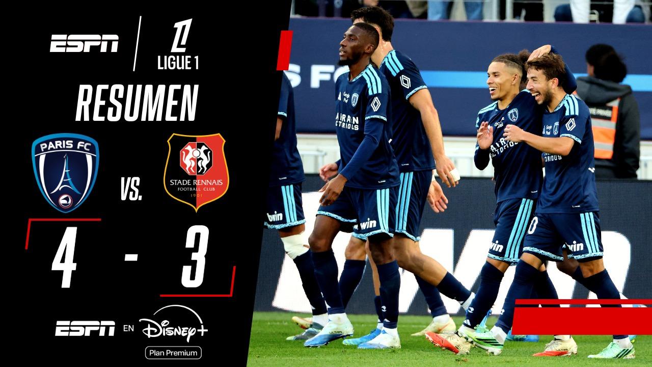Paris FC se quedó con un triufanzo ante Rennes y comparte la cima de Ligue 1 con PSG y Lille