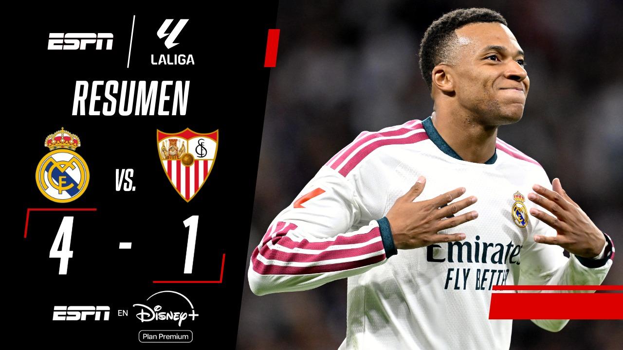 ¡Real Madrid ganó 4-1 con doblete de Mbappé!