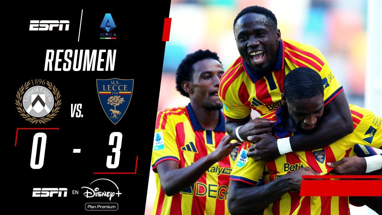 Lecce goleó al Udinese y le propinó otro golpe en la Serie A