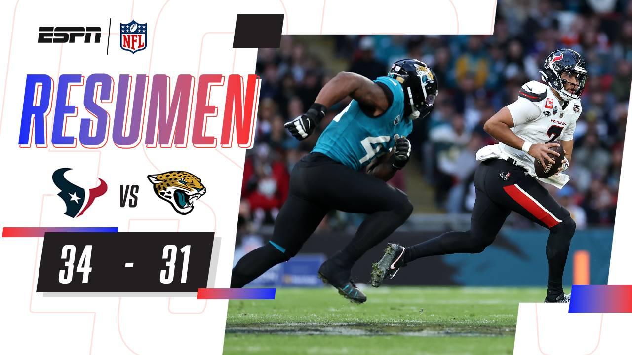 Texans arrebatan el triunfo con gran tarde de C.J. Stroud bajo la lluvia de Wembley | NFL | Resumen
