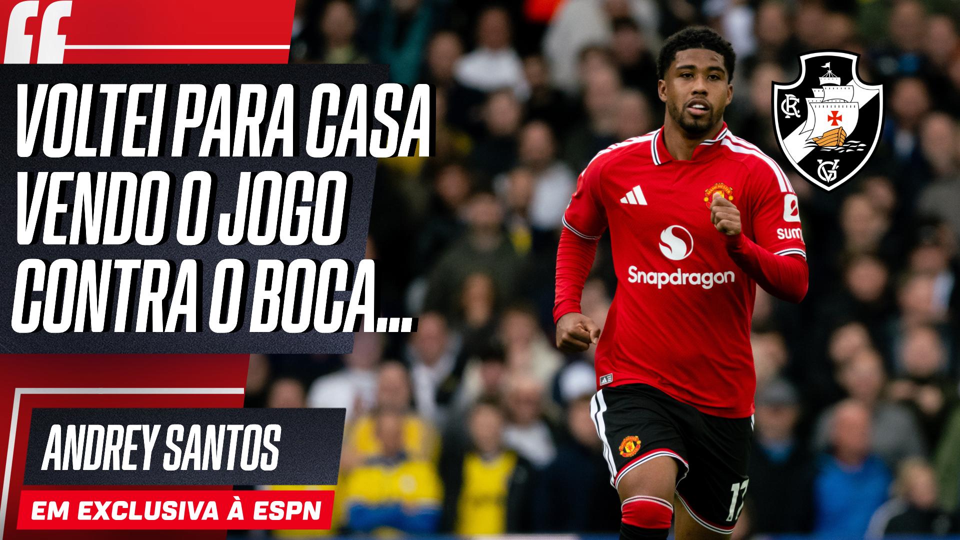 Andrey Santos revela 'malabarismo' para assistir Boca x Vasco e desabafa: 'Vascaíno sofre um pouco do coração'; VEJA
