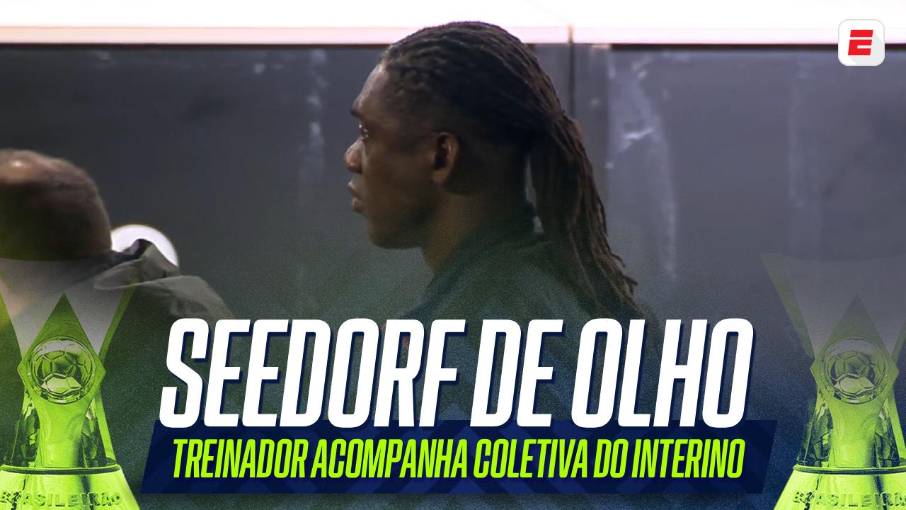 Seedorf de olho! Treinador do Corinthians acompanhou coletiva do interino após empate com o Vitória